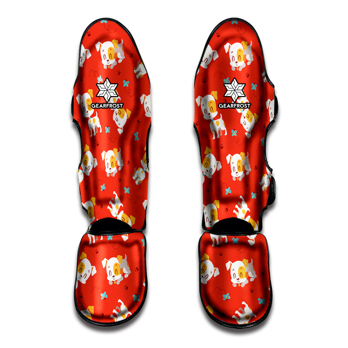 Cartoon Jack Russell Terrier Print Muay Thai Shin Guards