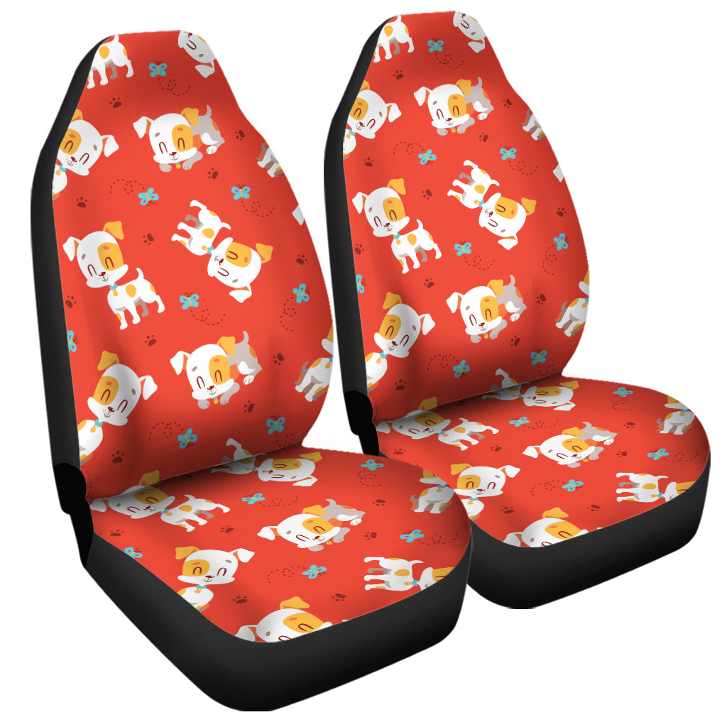 Cartoon Jack Russell Terrier Print Universal Fit Car Seat Covers