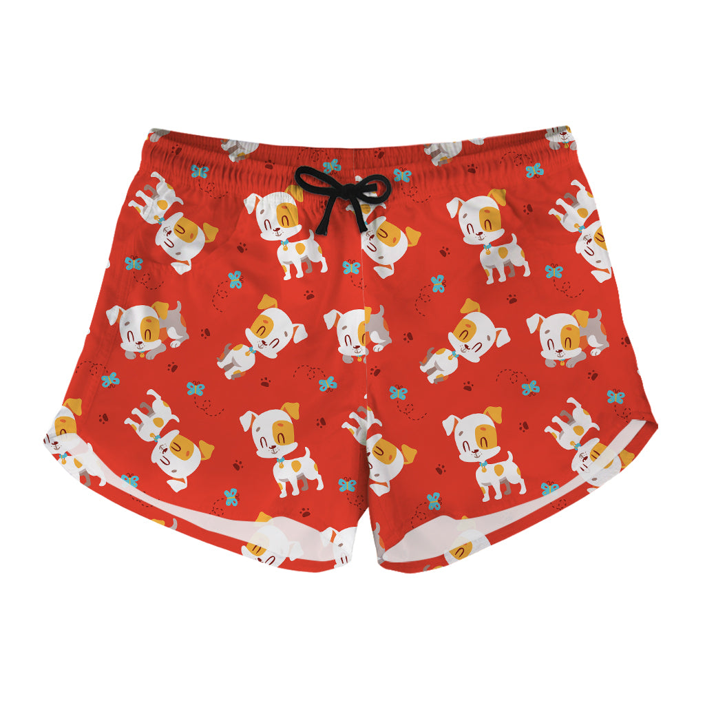 Cartoon Jack Russell Terrier Print Women's Shorts