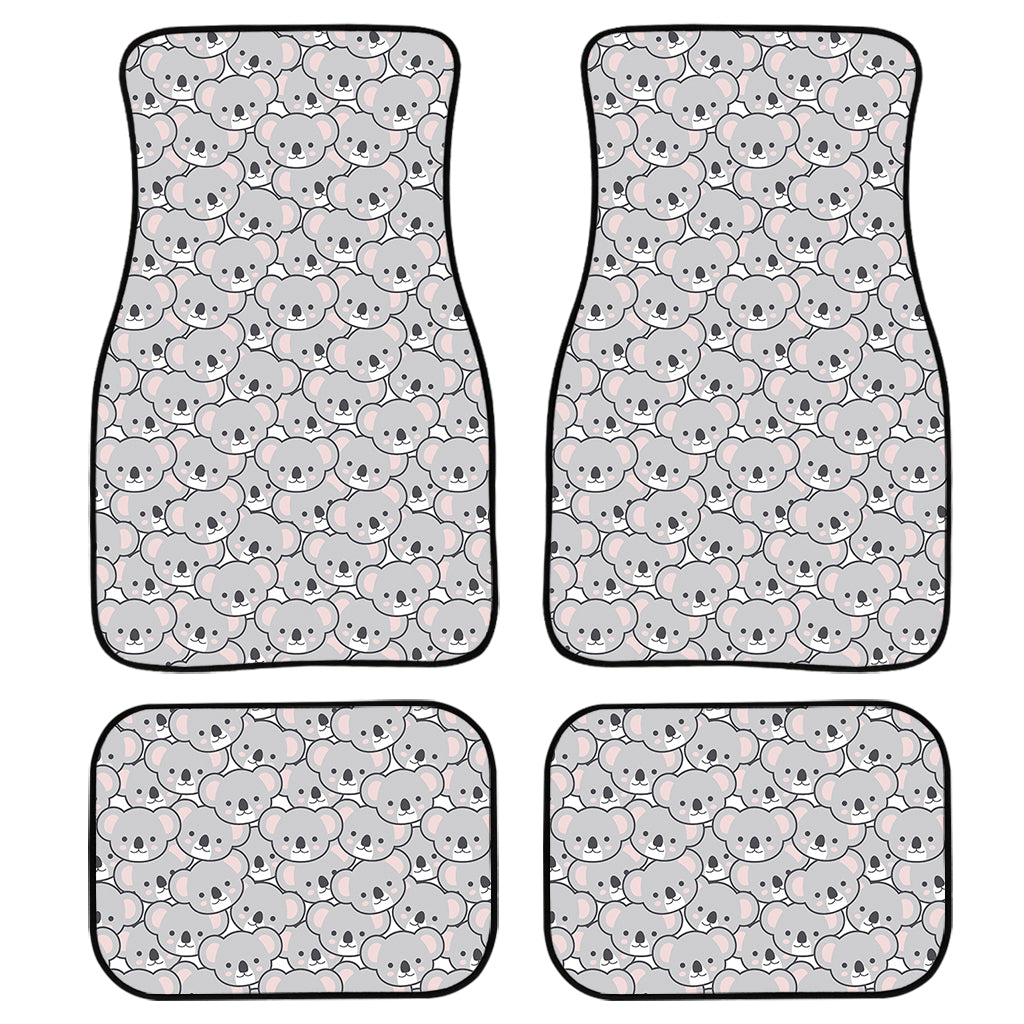 Cartoon Koala Pattern Print Front and Back Car Floor Mats