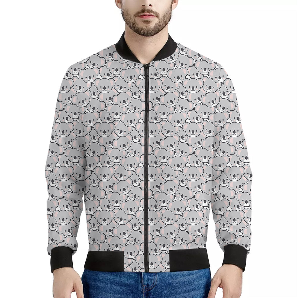 Cartoon Koala Pattern Print Men's Bomber Jacket