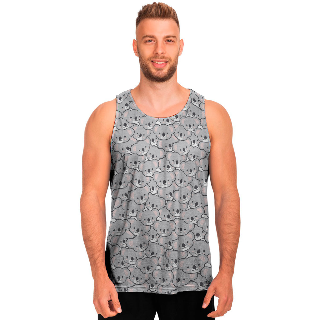 Cartoon Koala Pattern Print Men's Tank Top