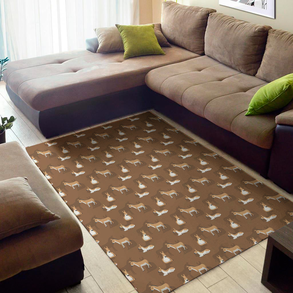 Cartoon Kulan Donkey Pattern Print Area Rug