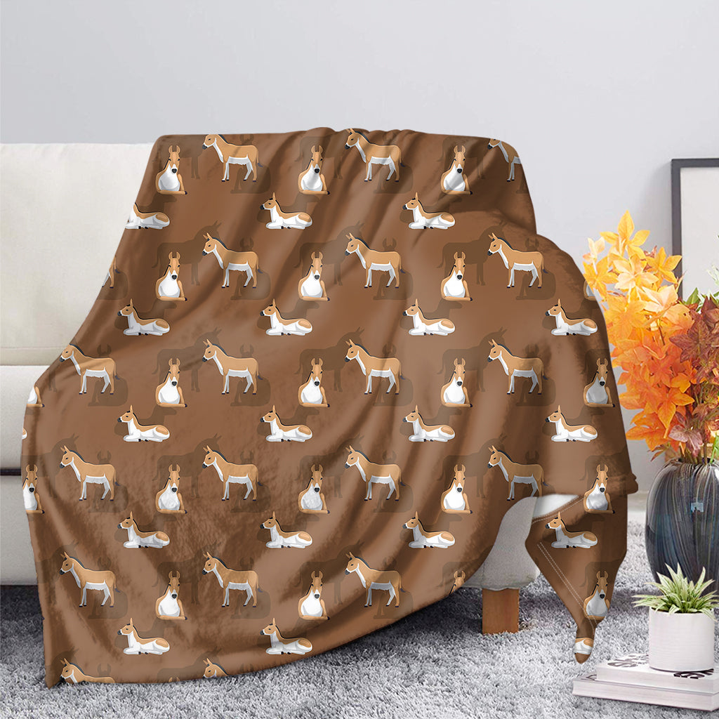 Cartoon Kulan Donkey Pattern Print Blanket