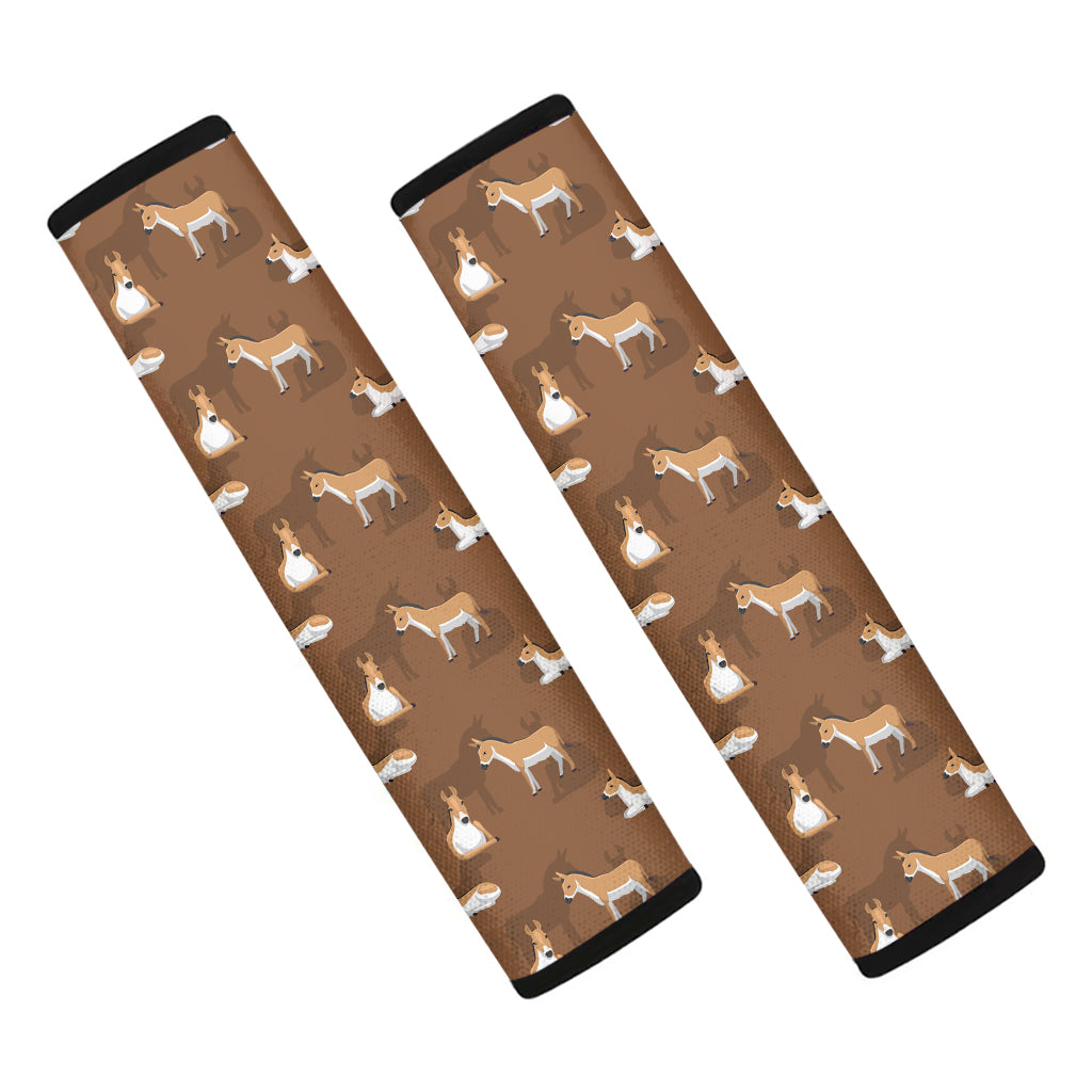 Cartoon Kulan Donkey Pattern Print Car Seat Belt Covers