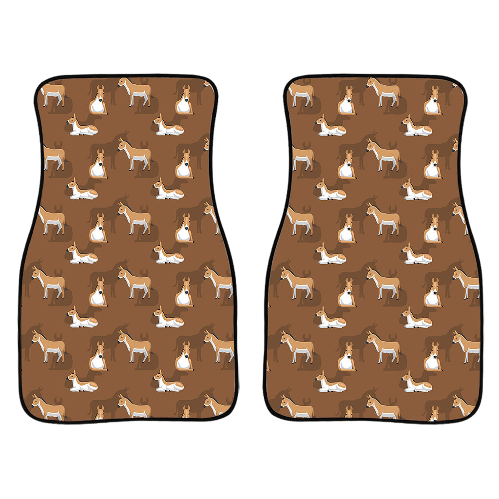 Cartoon Kulan Donkey Pattern Print Front Car Floor Mats