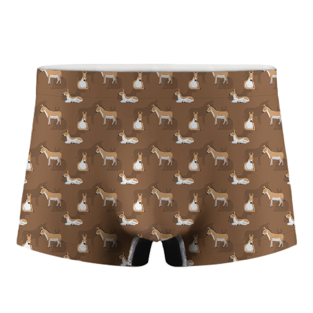 Cartoon Kulan Donkey Pattern Print Men's Boxer Briefs