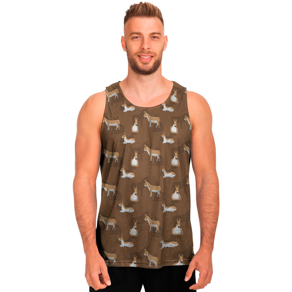 Cartoon Kulan Donkey Pattern Print Men's Tank Top