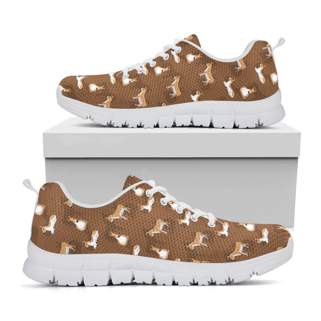 Cartoon Kulan Donkey Pattern Print White Sneakers