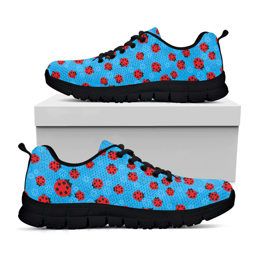 Cartoon Ladybird Pattern Print Black Sneakers