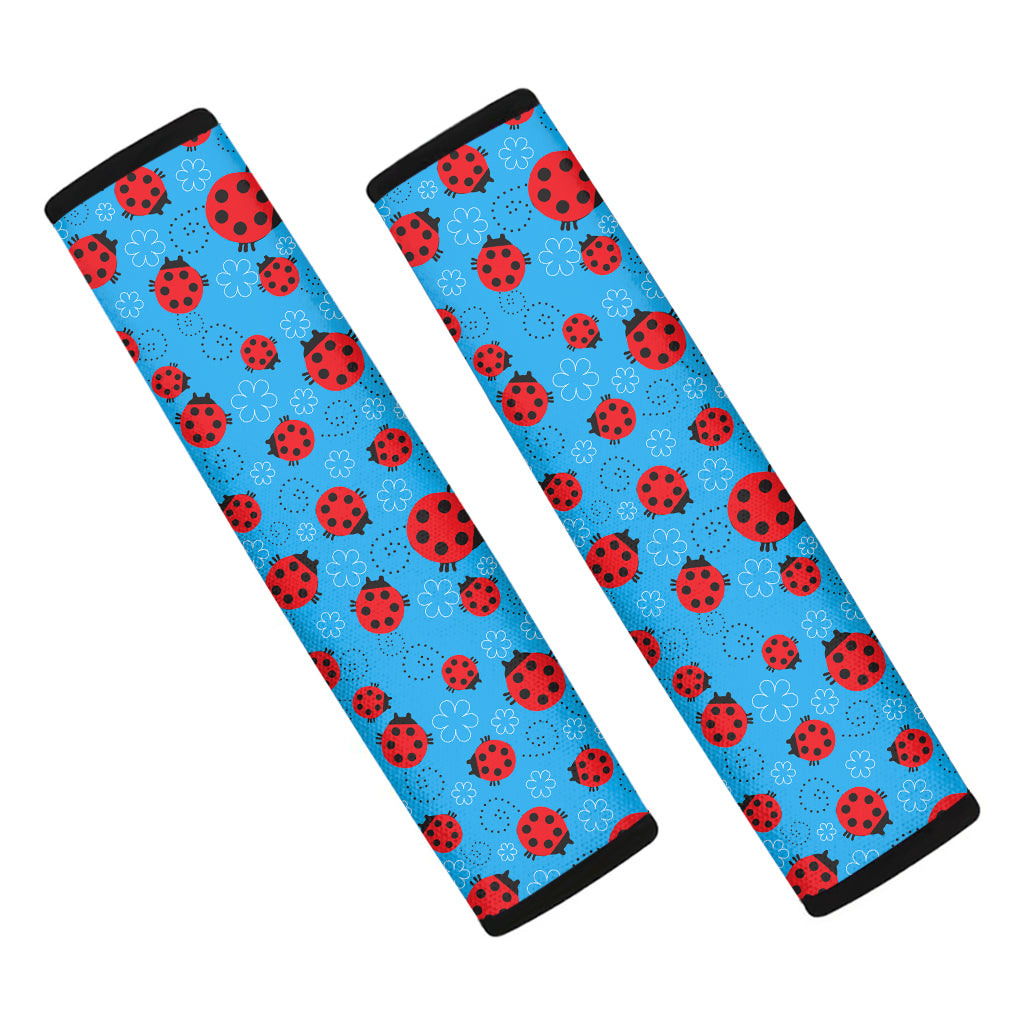 Cartoon Ladybird Pattern Print Car Seat Belt Covers