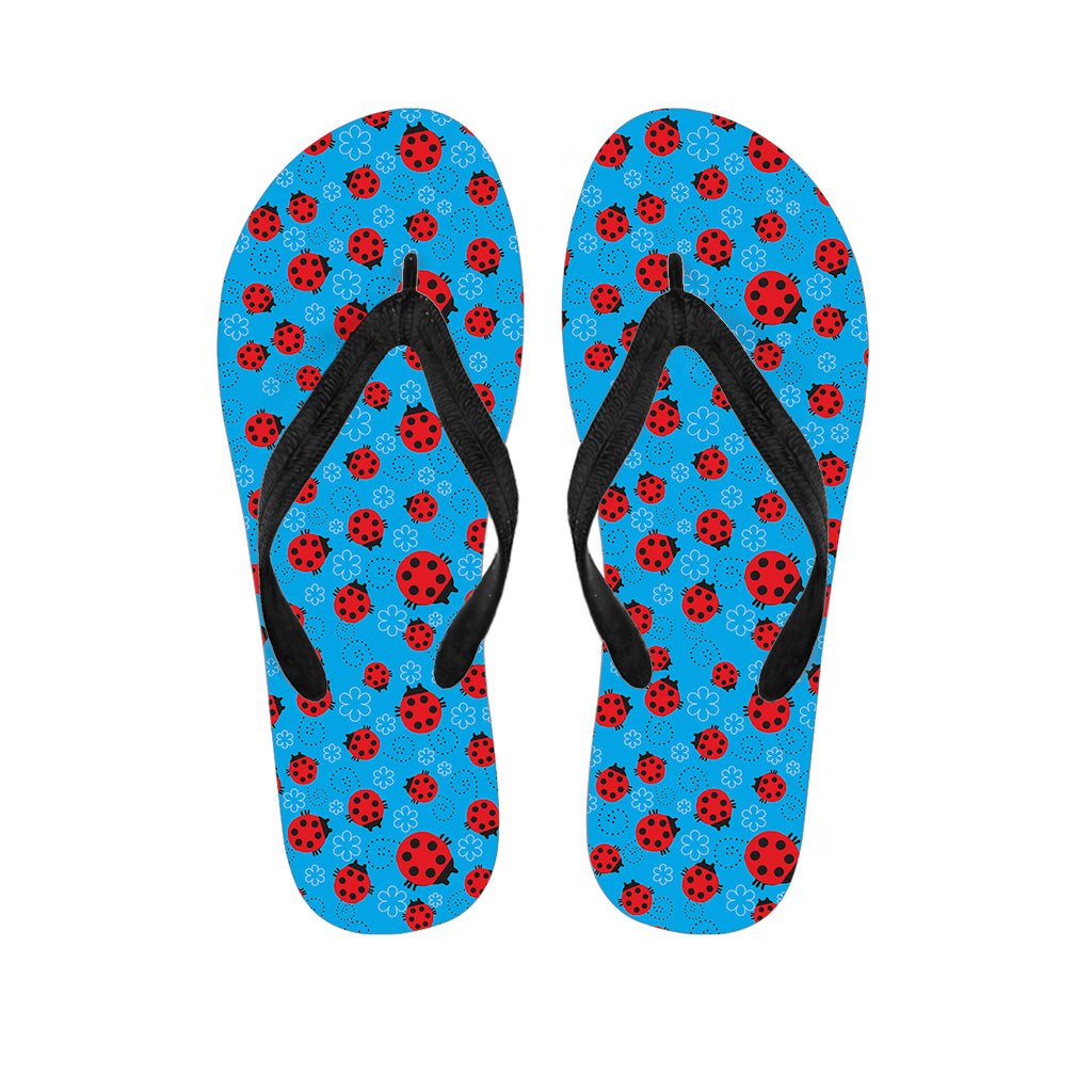 Cartoon Ladybird Pattern Print Flip Flops