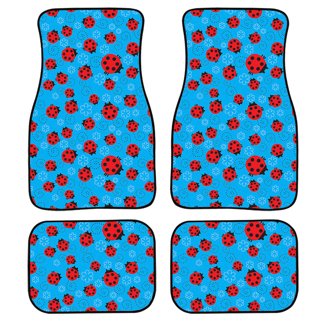 Cartoon Ladybird Pattern Print Front and Back Car Floor Mats