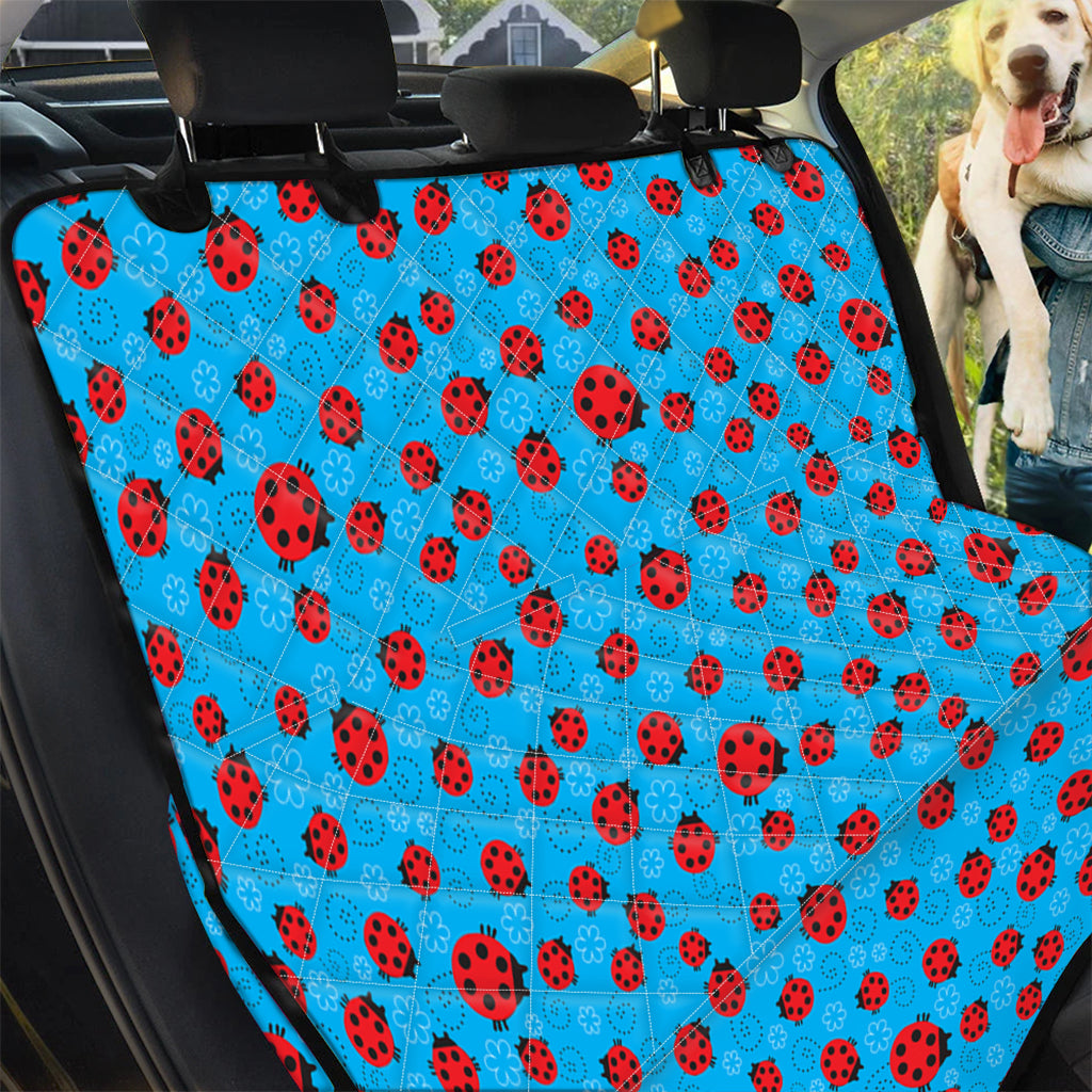 Cartoon Ladybird Pattern Print Pet Car Back Seat Cover