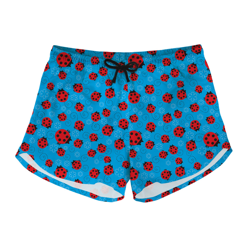 Cartoon Ladybird Pattern Print Women's Shorts