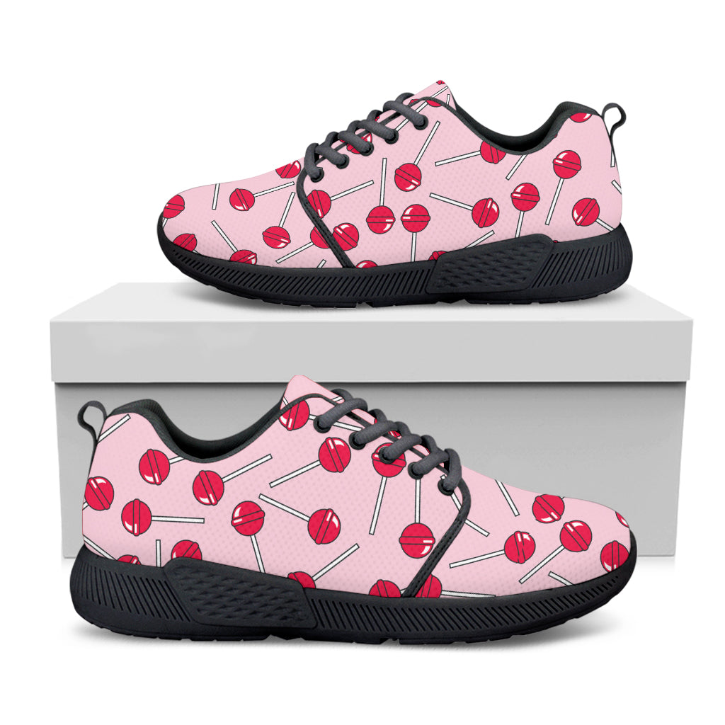 Cartoon Lollipop Pattern Print Black Athletic Shoes