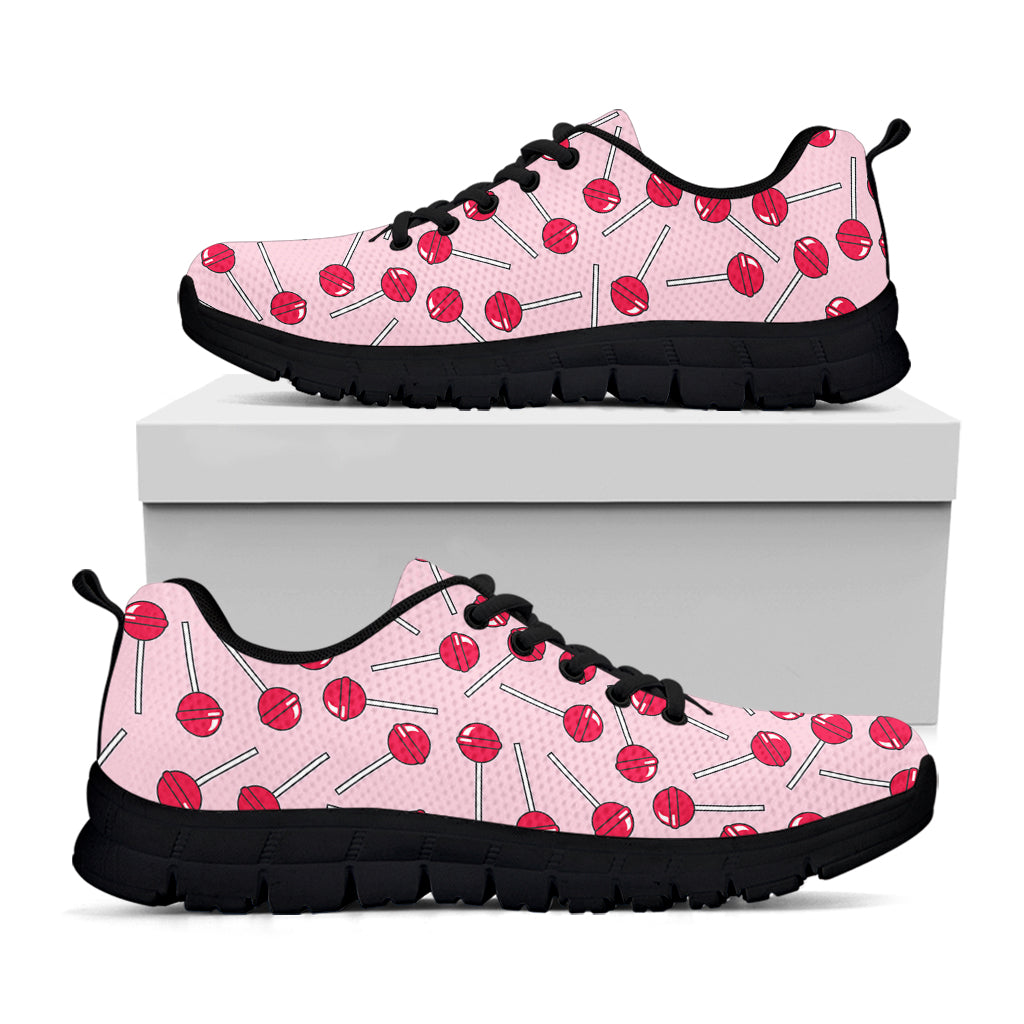 Cartoon Lollipop Pattern Print Black Sneakers