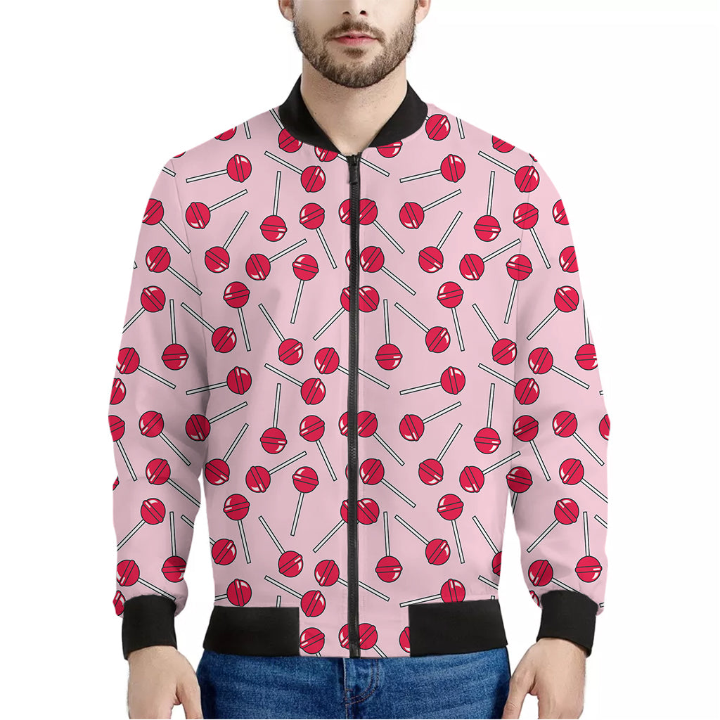 Cartoon Lollipop Pattern Print Men's Bomber Jacket