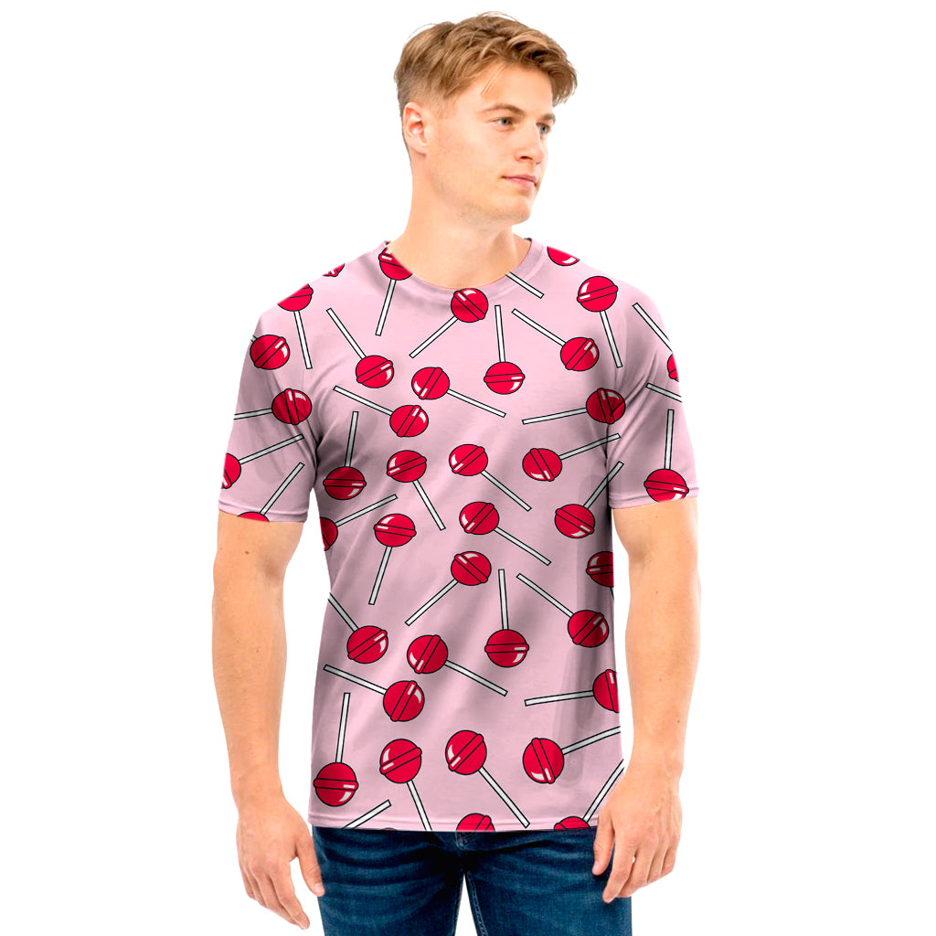 Cartoon Lollipop Pattern Print Men's T-Shirt