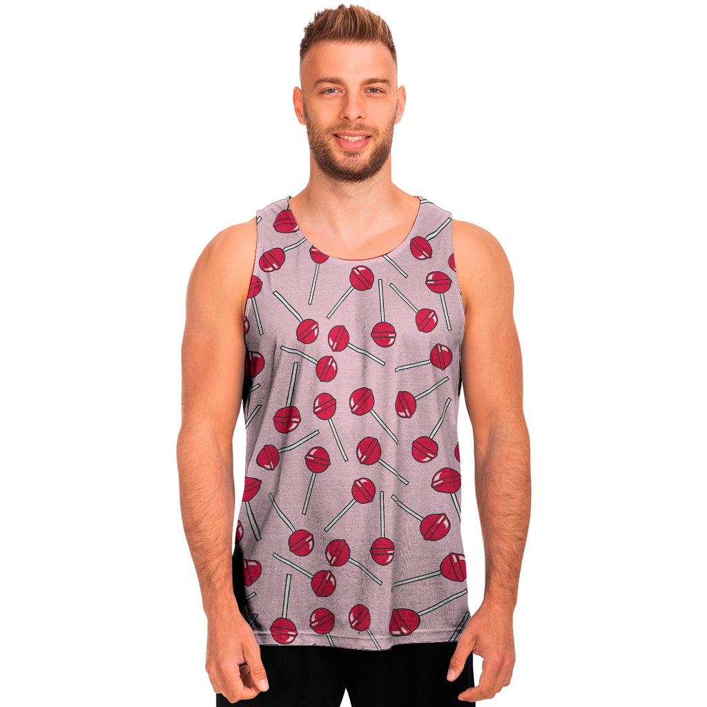 Cartoon Lollipop Pattern Print Men's Tank Top