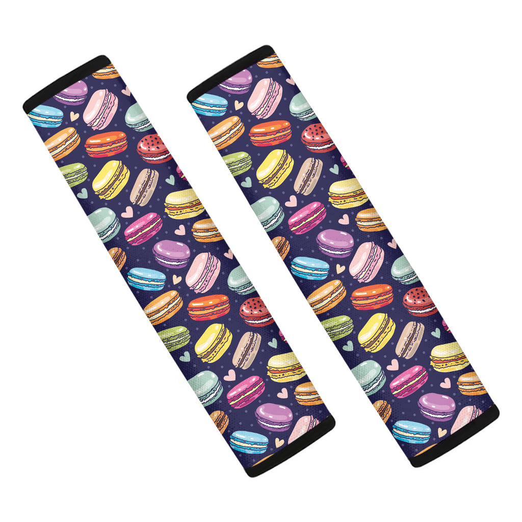 Cartoon Macaron Pattern Print Car Seat Belt Covers