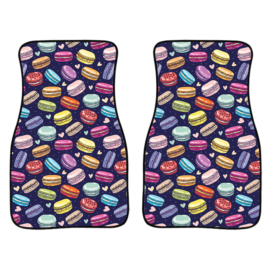 Cartoon Macaron Pattern Print Front Car Floor Mats