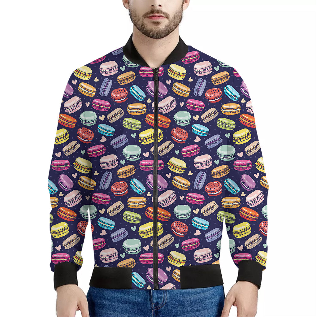 Cartoon Macaron Pattern Print Men's Bomber Jacket