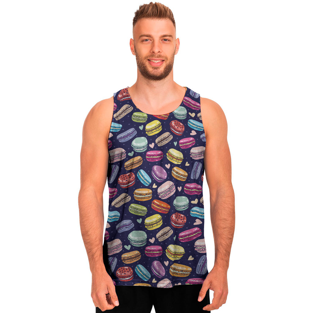 Cartoon Macaron Pattern Print Men's Tank Top