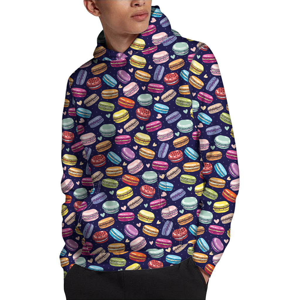 Cartoon Macaron Pattern Print Pullover Hoodie