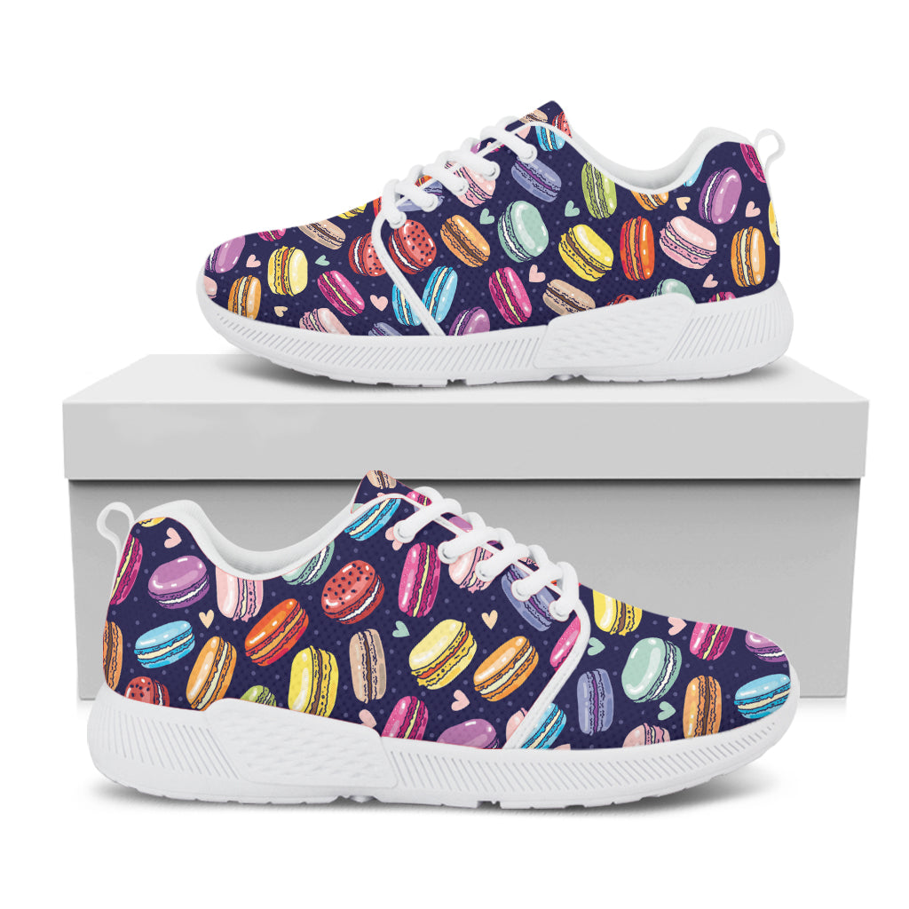 Cartoon Macaron Pattern Print White Athletic Shoes