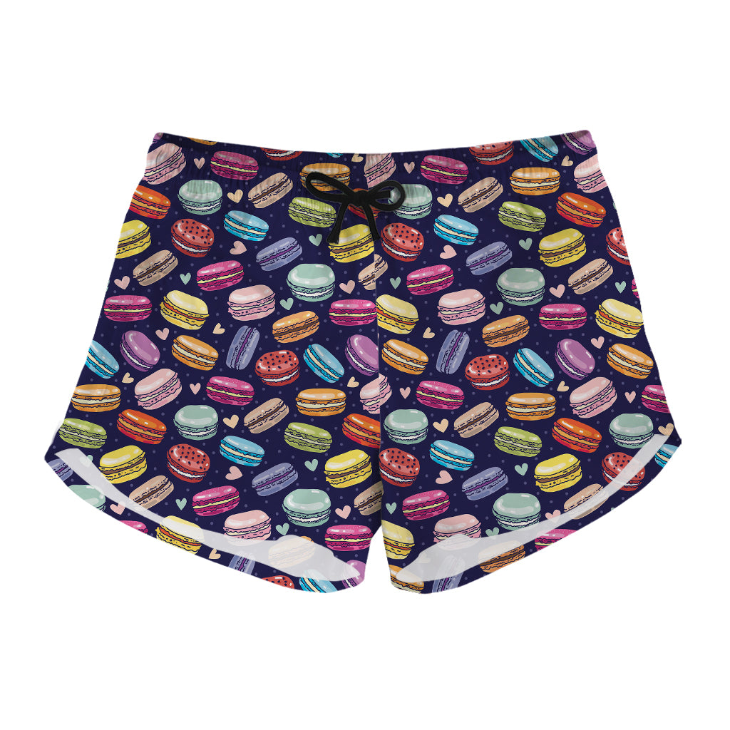 Cartoon Macaron Pattern Print Women's Shorts