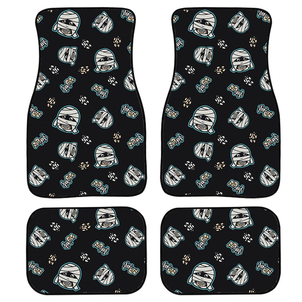 Cartoon Mummy Pattern Print Front and Back Car Floor Mats