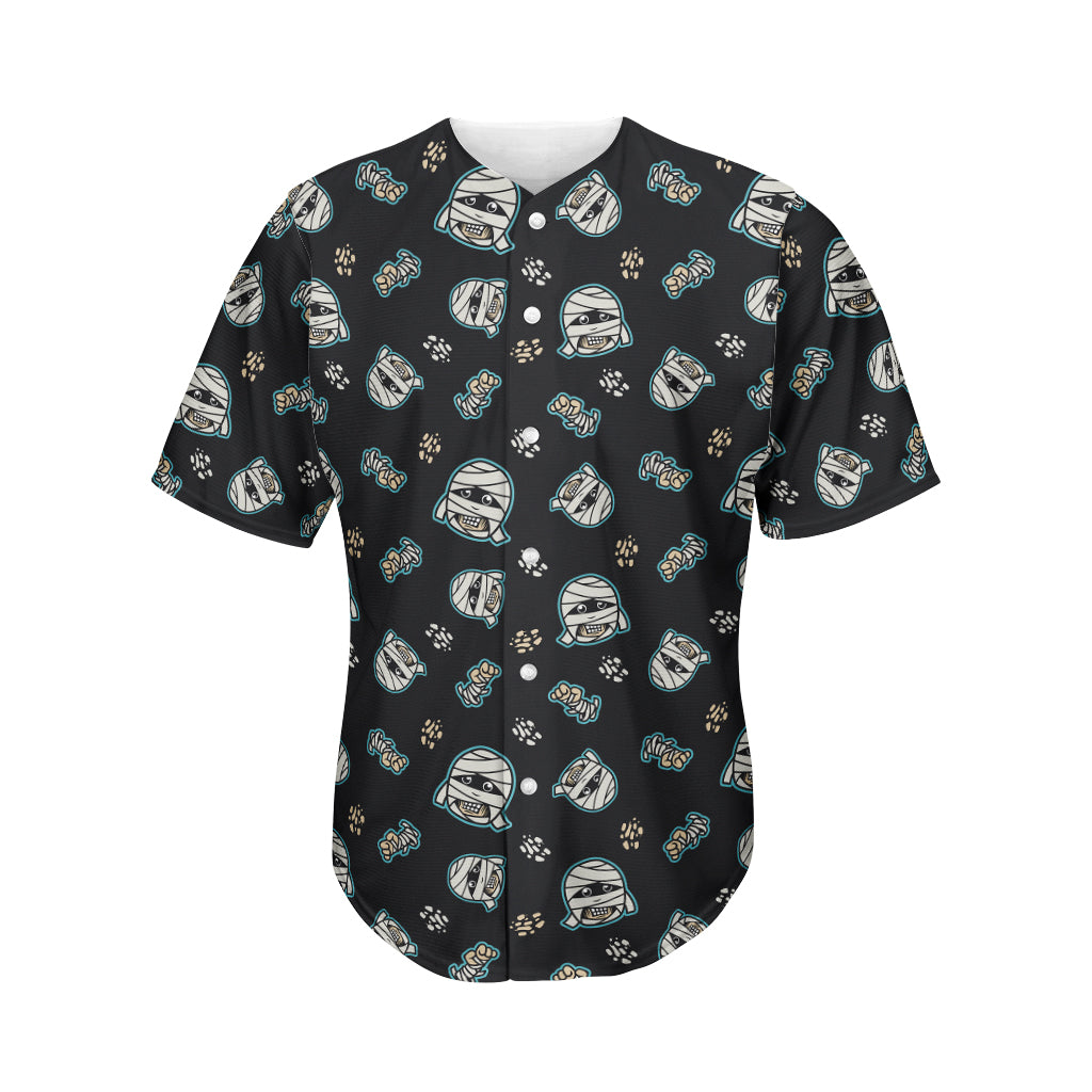 Cartoon Mummy Pattern Print Men's Baseball Jersey