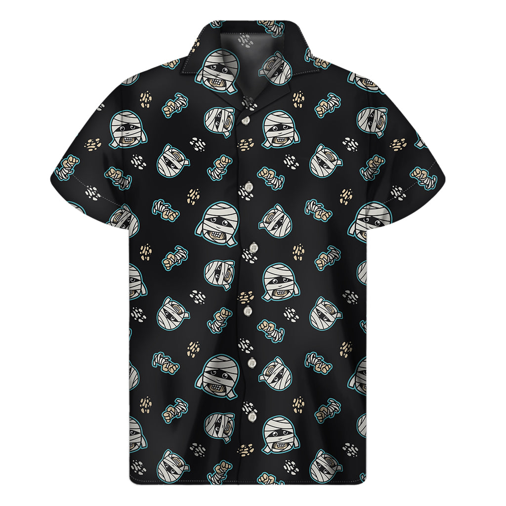 Cartoon Mummy Pattern Print Men's Short Sleeve Shirt