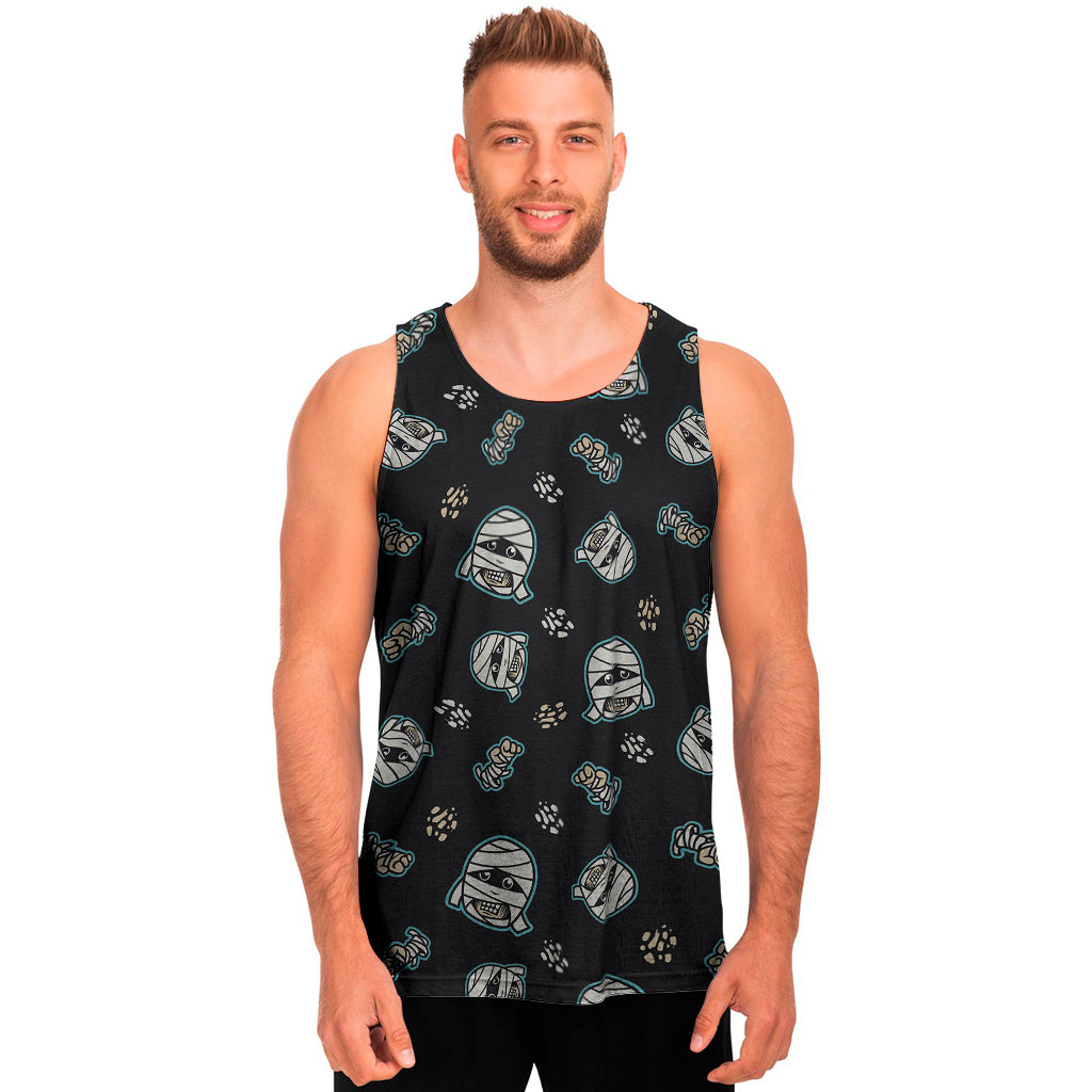 Cartoon Mummy Pattern Print Men's Tank Top