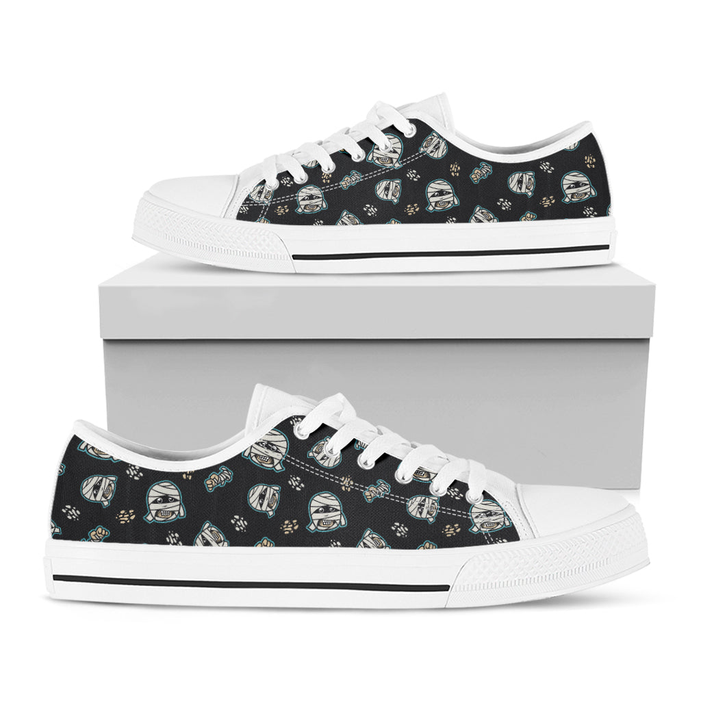 Cartoon Mummy Pattern Print White Low Top Shoes