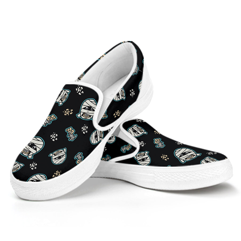 Cartoon Mummy Pattern Print White Slip On Shoes