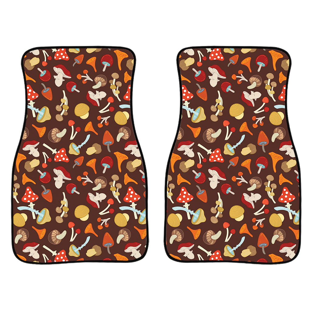 Cartoon Mushroom Pattern Print Front Car Floor Mats