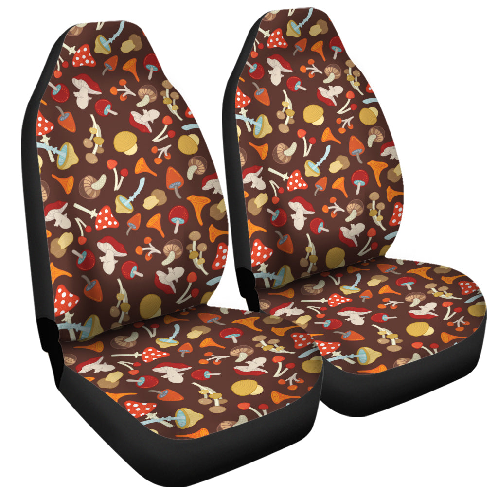 Cartoon Mushroom Pattern Print Universal Fit Car Seat Covers