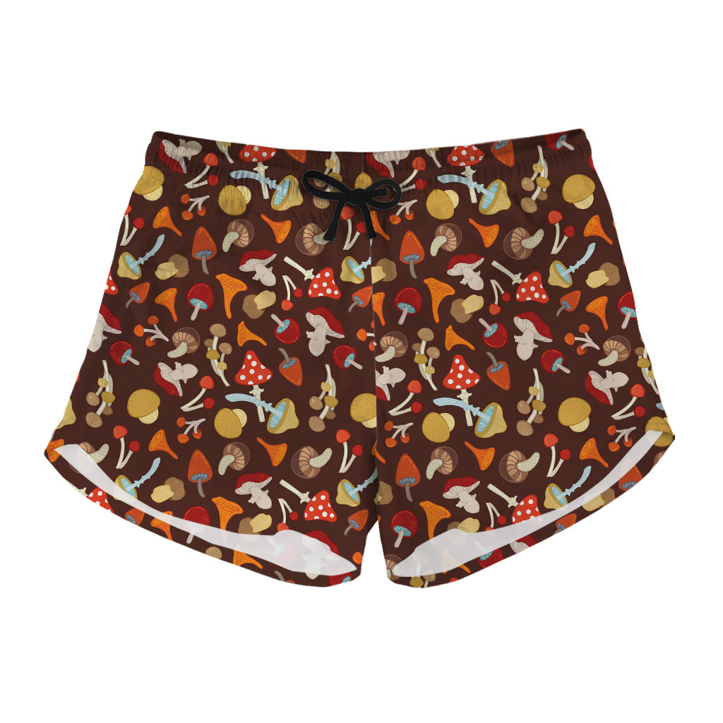 Cartoon Mushroom Pattern Print Women's Shorts