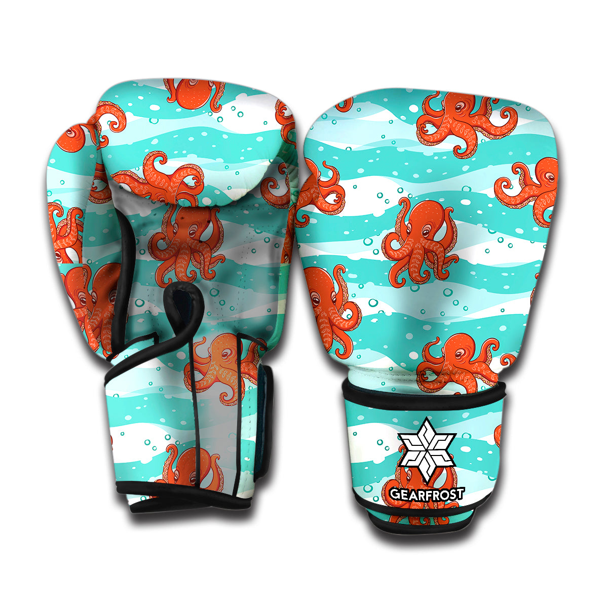 Cartoon Octopus Pattern Print Boxing Gloves