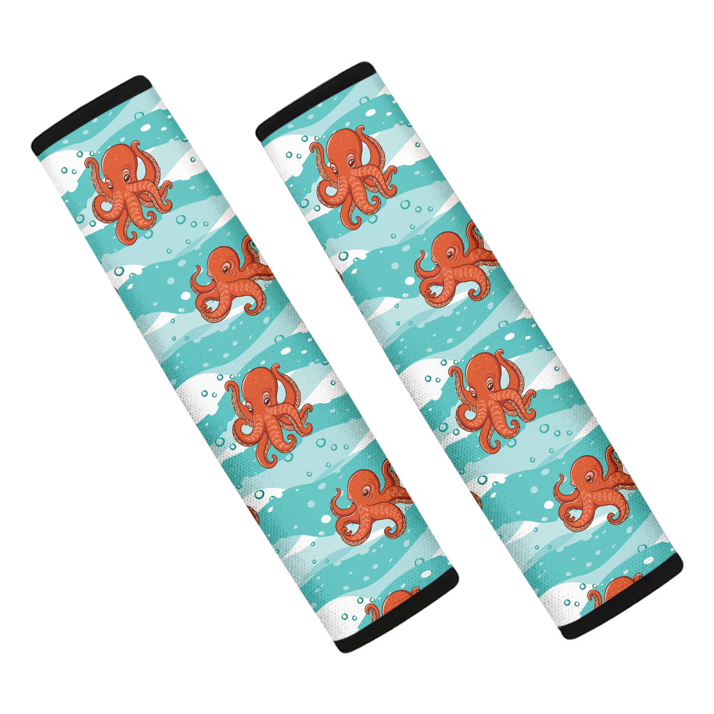 Cartoon Octopus Pattern Print Car Seat Belt Covers