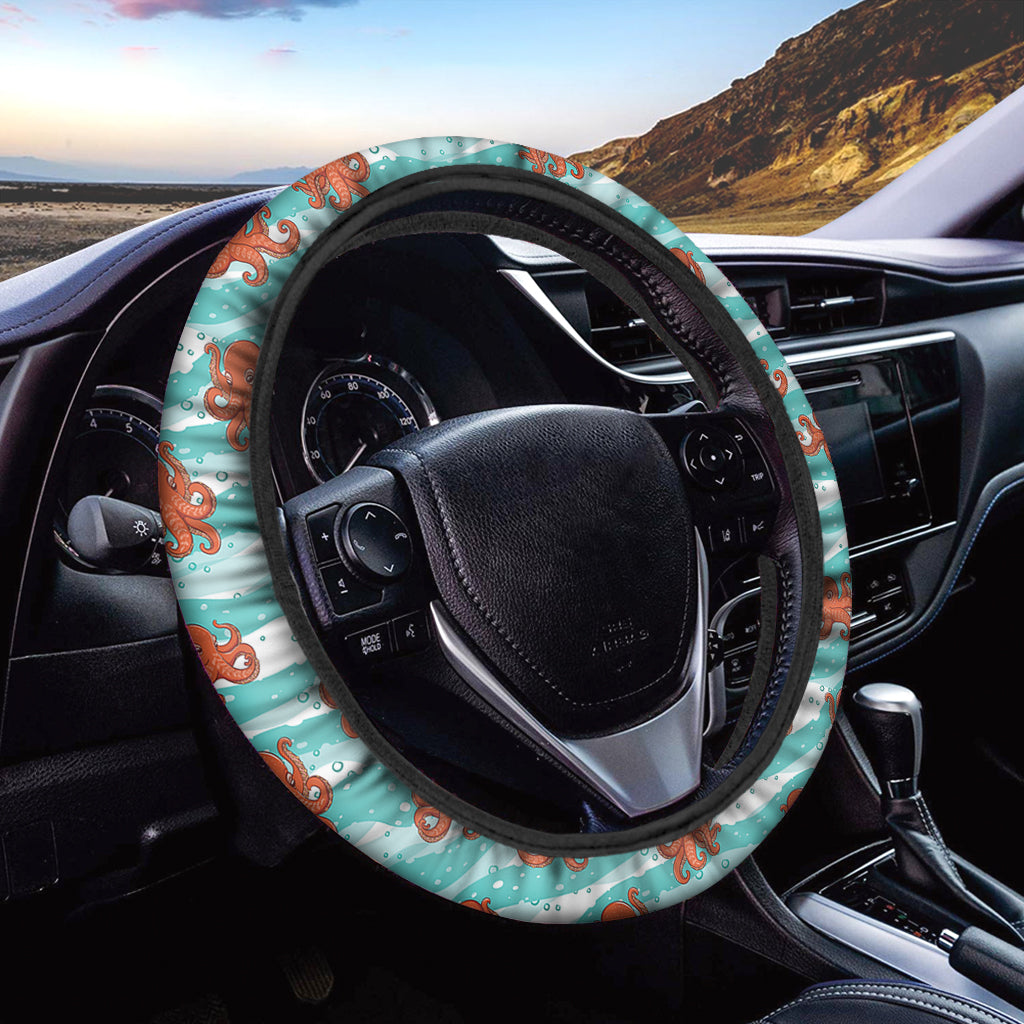 Cartoon Octopus Pattern Print Car Steering Wheel Cover