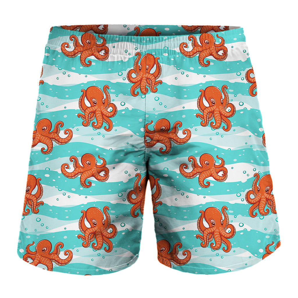 Cartoon Octopus Pattern Print Men's Shorts