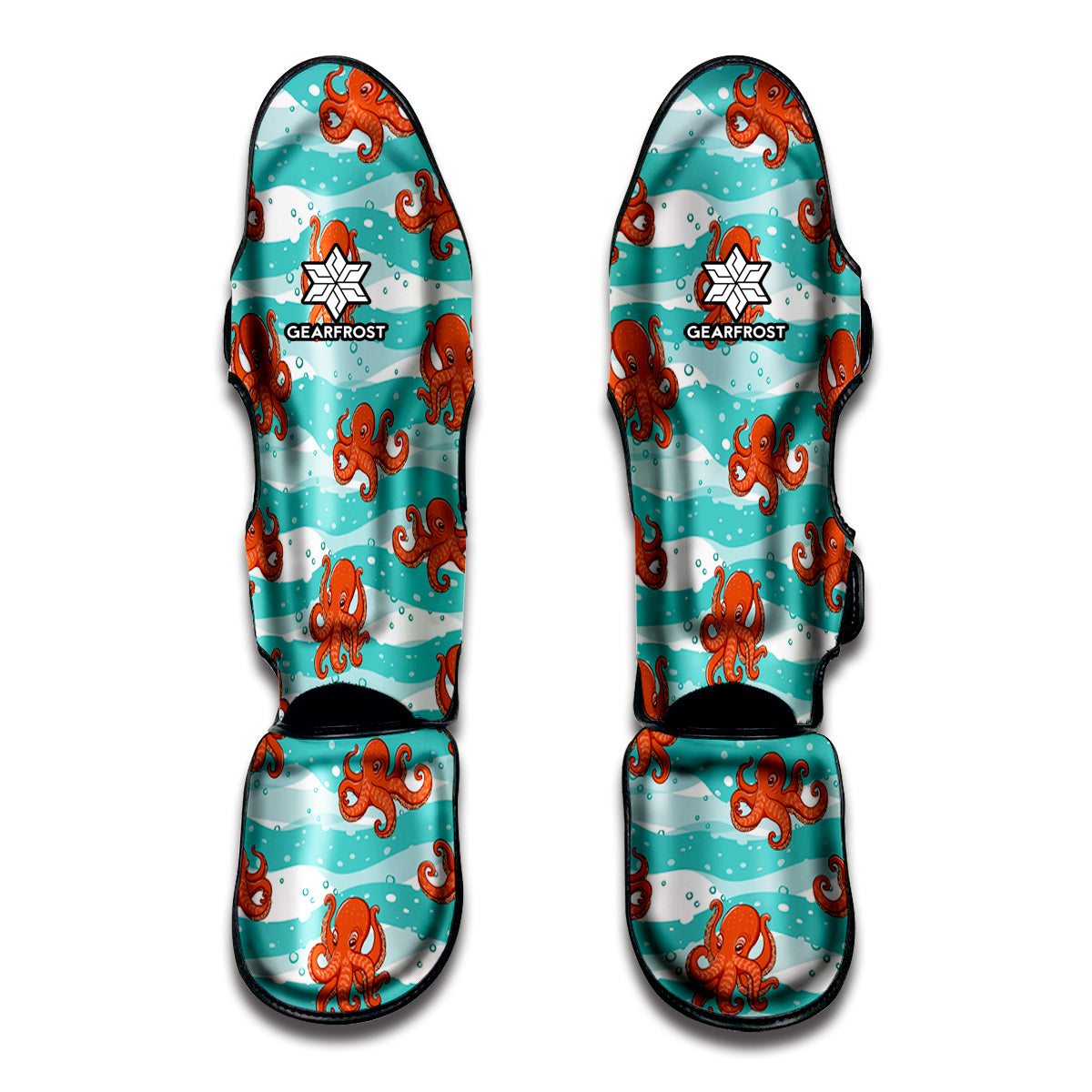 Cartoon Octopus Pattern Print Muay Thai Shin Guards