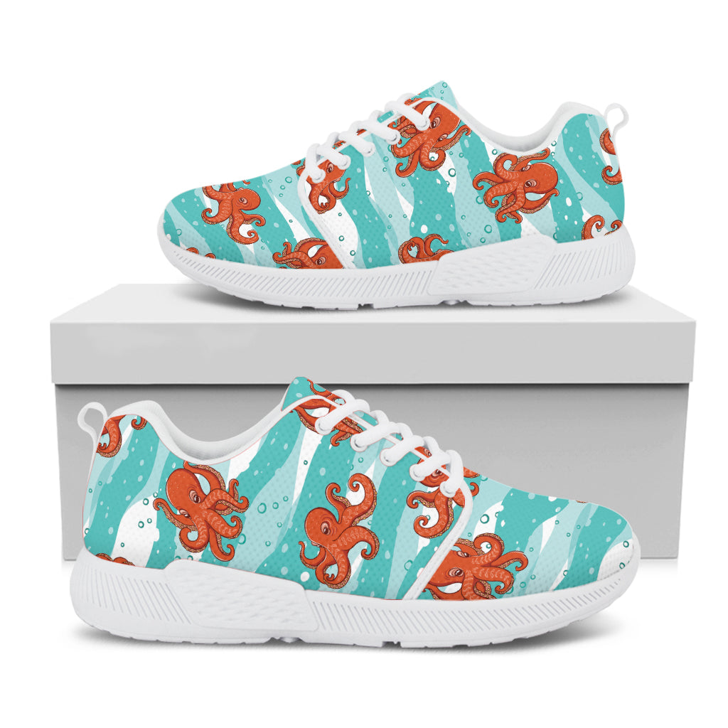 Cartoon Octopus Pattern Print White Athletic Shoes