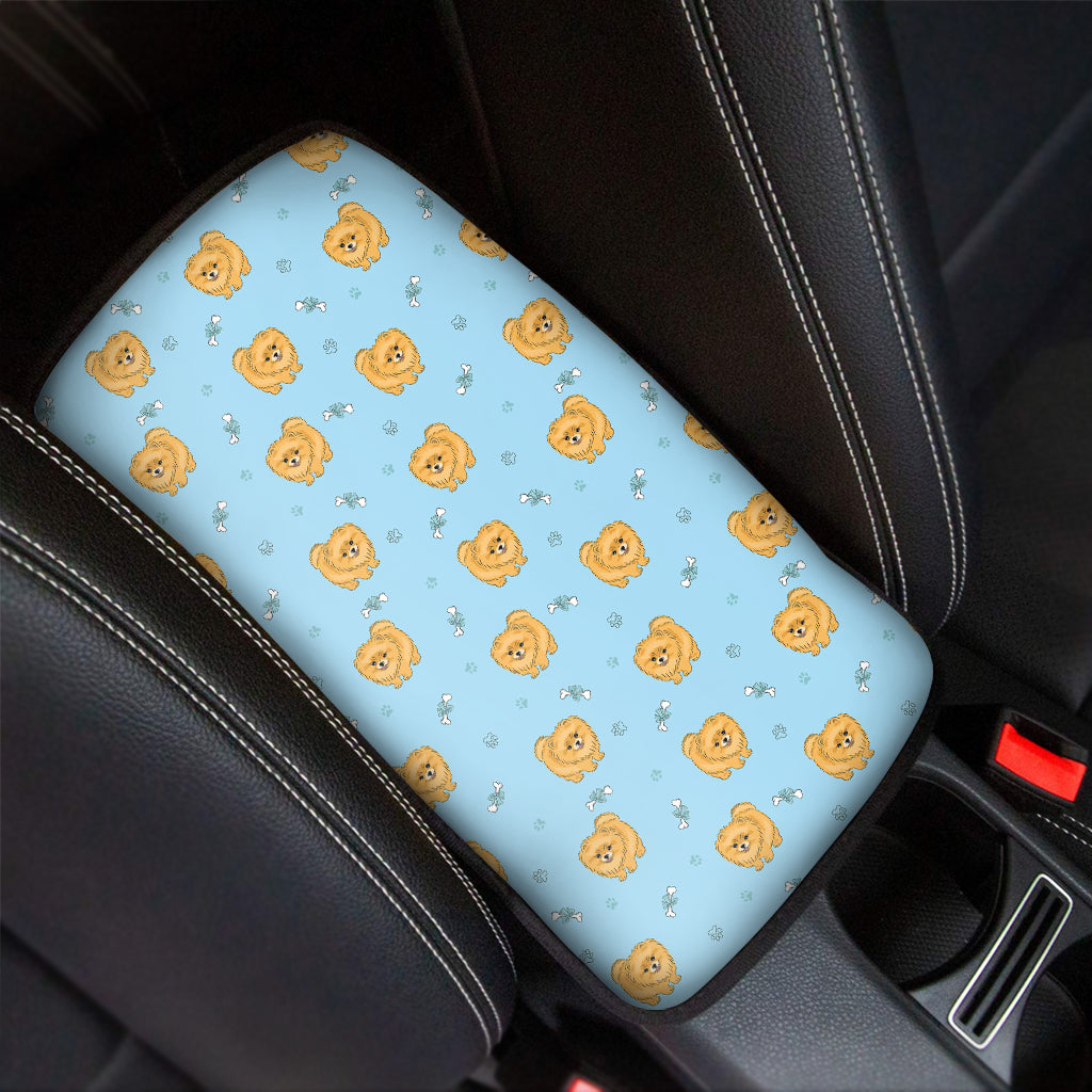 Cartoon Pomeranian Pattern Print Car Center Console Cover