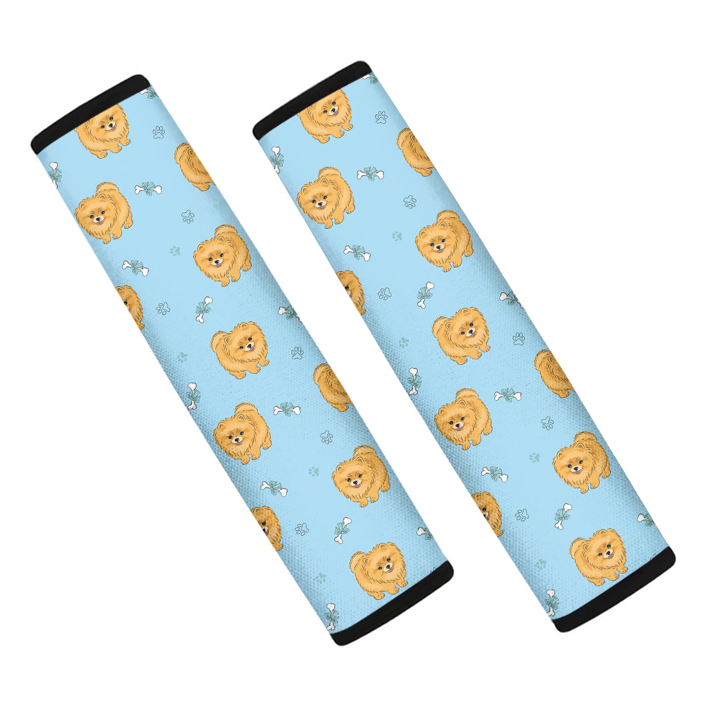 Cartoon Pomeranian Pattern Print Car Seat Belt Covers