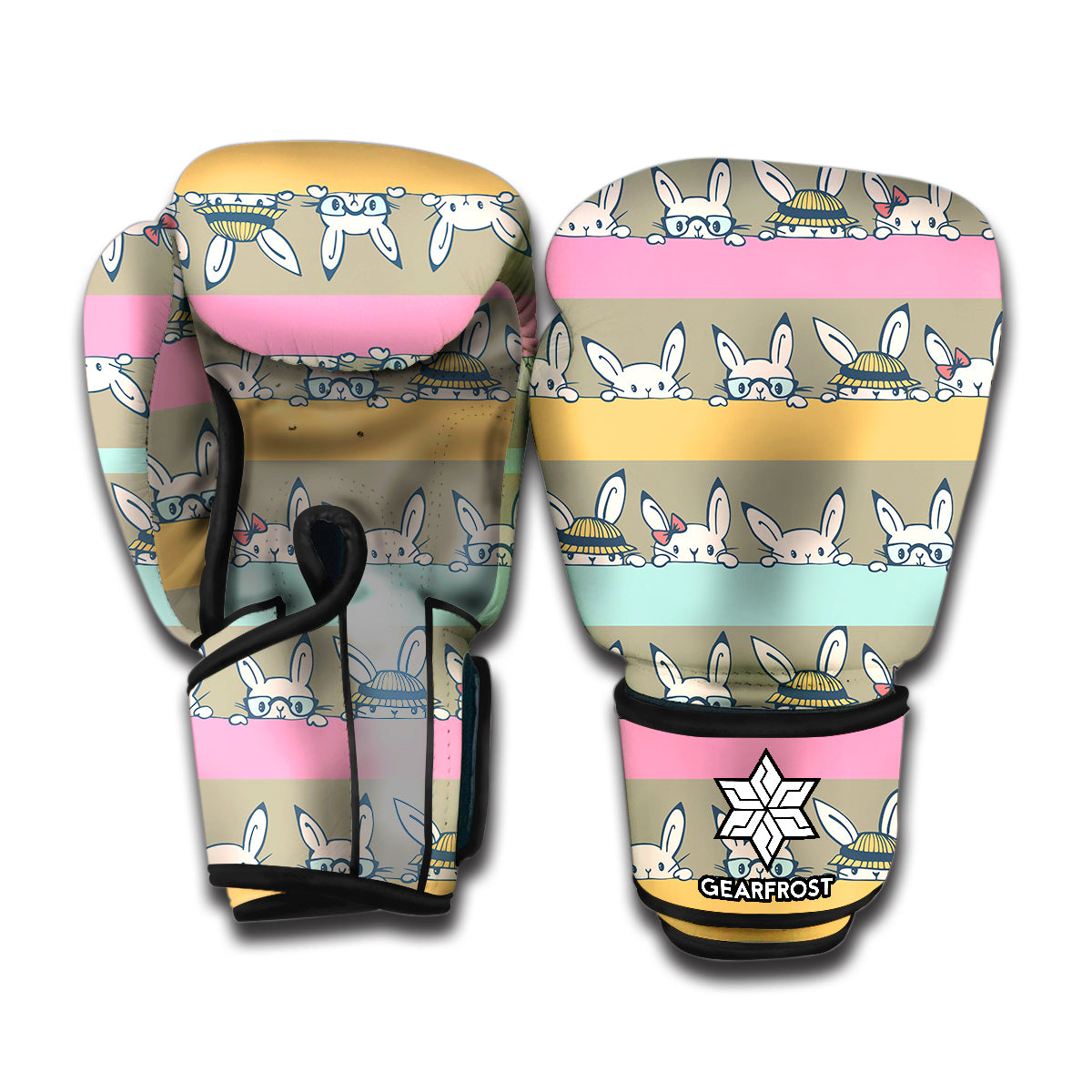 Cartoon Rabbit Pattern Print Boxing Gloves