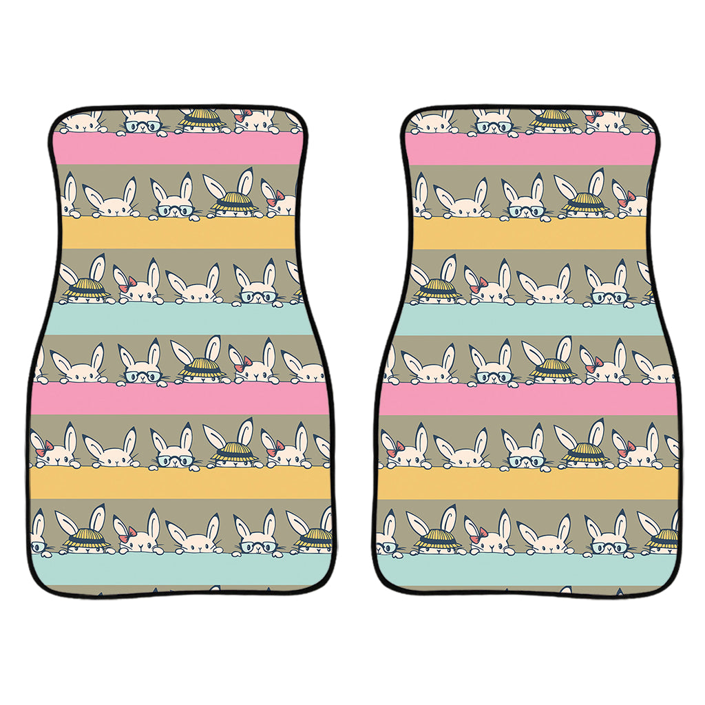 Cartoon Rabbit Pattern Print Front Car Floor Mats